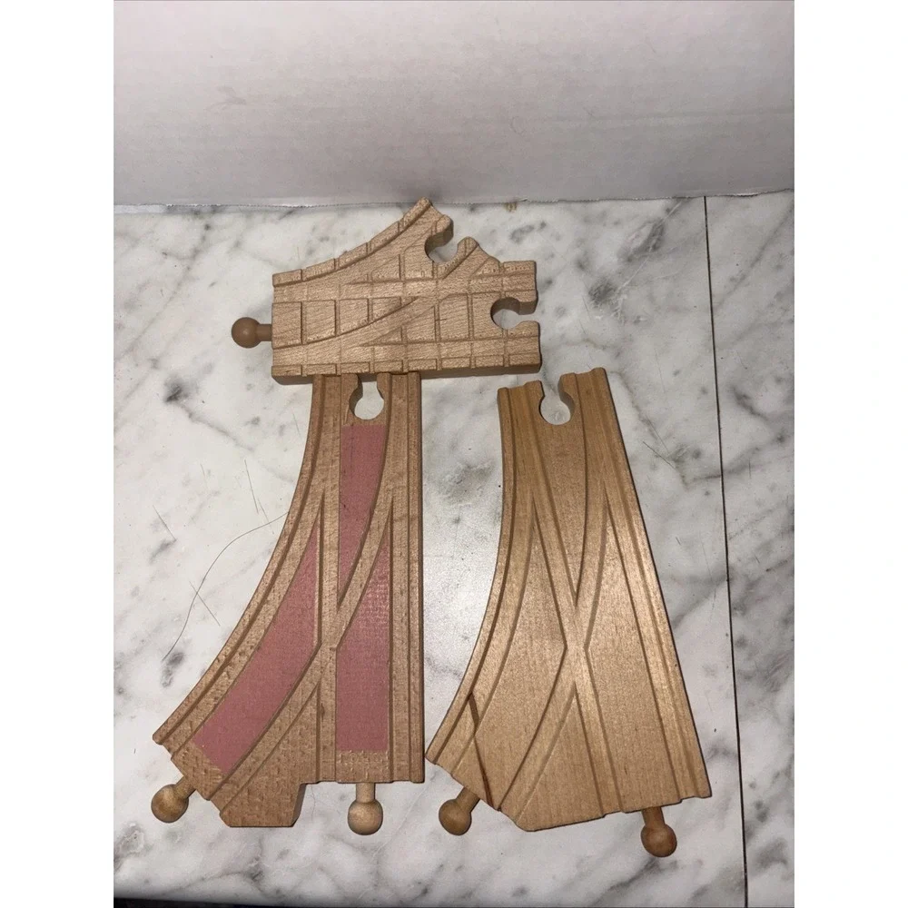 Thomas/Brio/Learning Lot Curved Switching Tracks Wooden Trains Qty 3